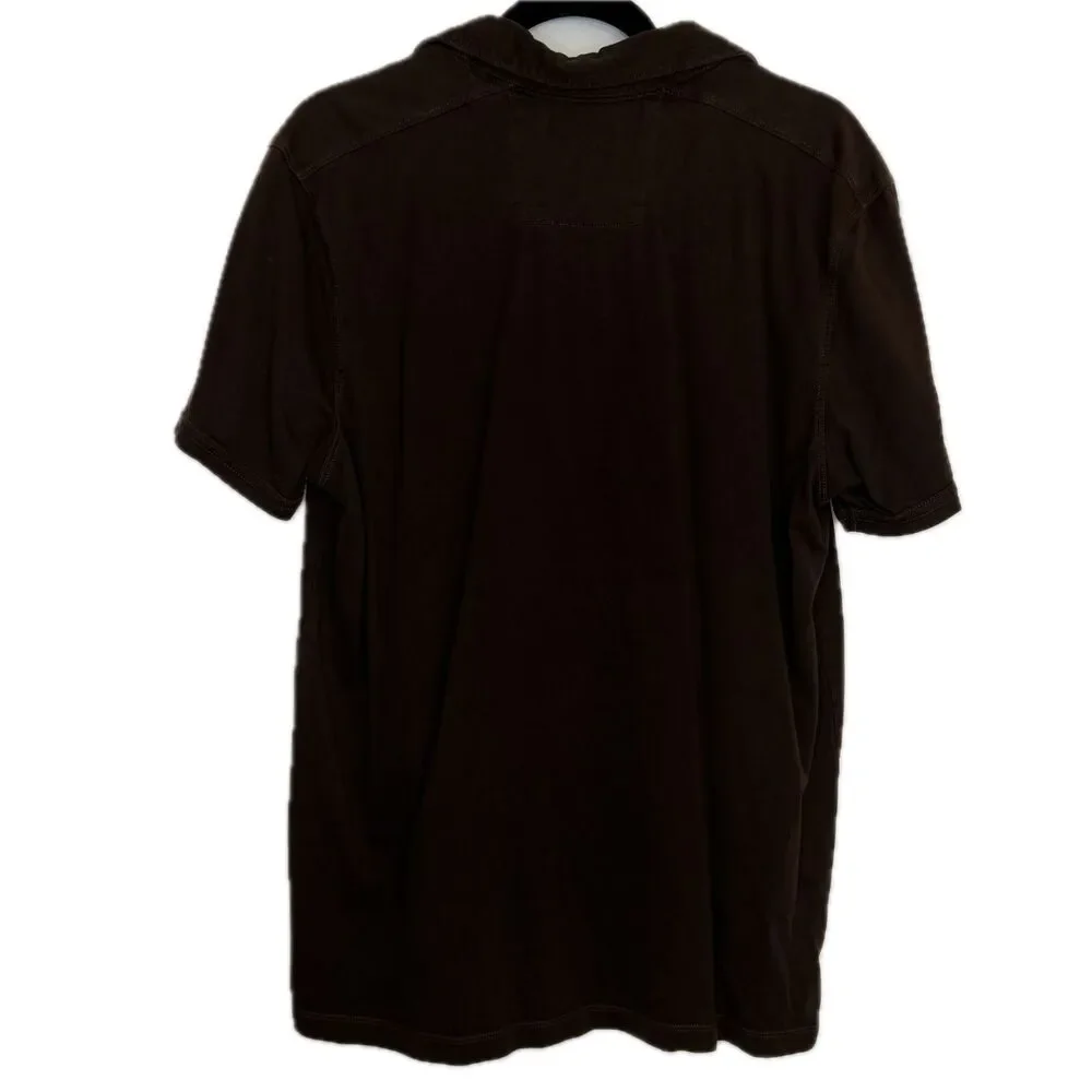 Banana Republic Men's Large Brown Fitted Pima Cotton Polo Short Sleeve Shirt